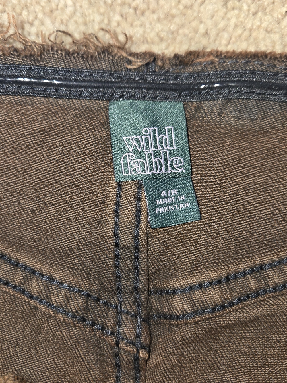 Wild Fable Size 4 Brown Wash Long Denim Maxi Skirt New With Tags Raw Edge Trim - Picture 3 of 7